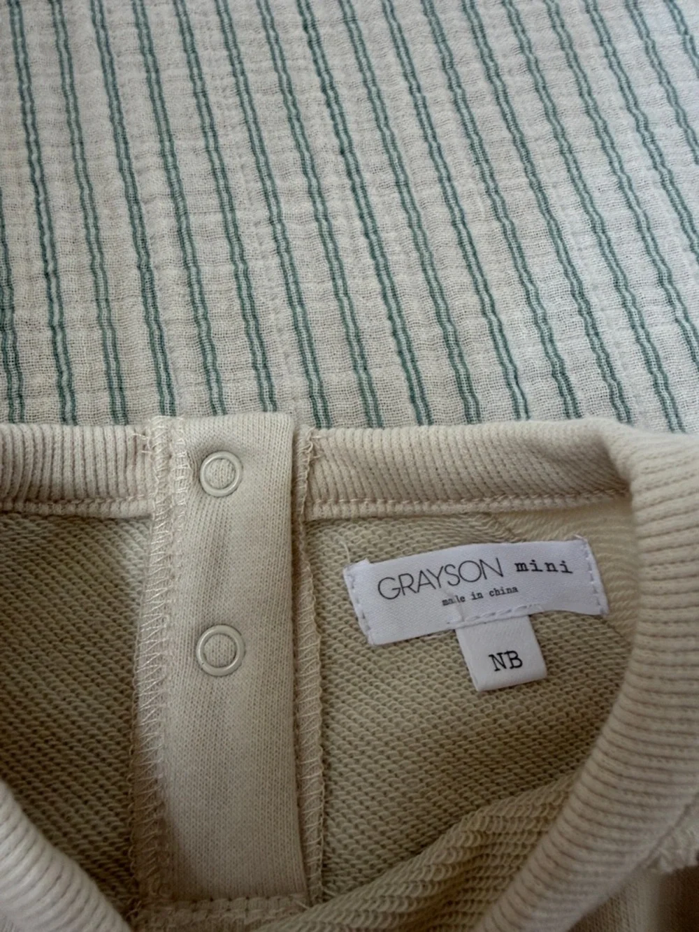 Grayson Mini Neutral Baby Tee - Cream